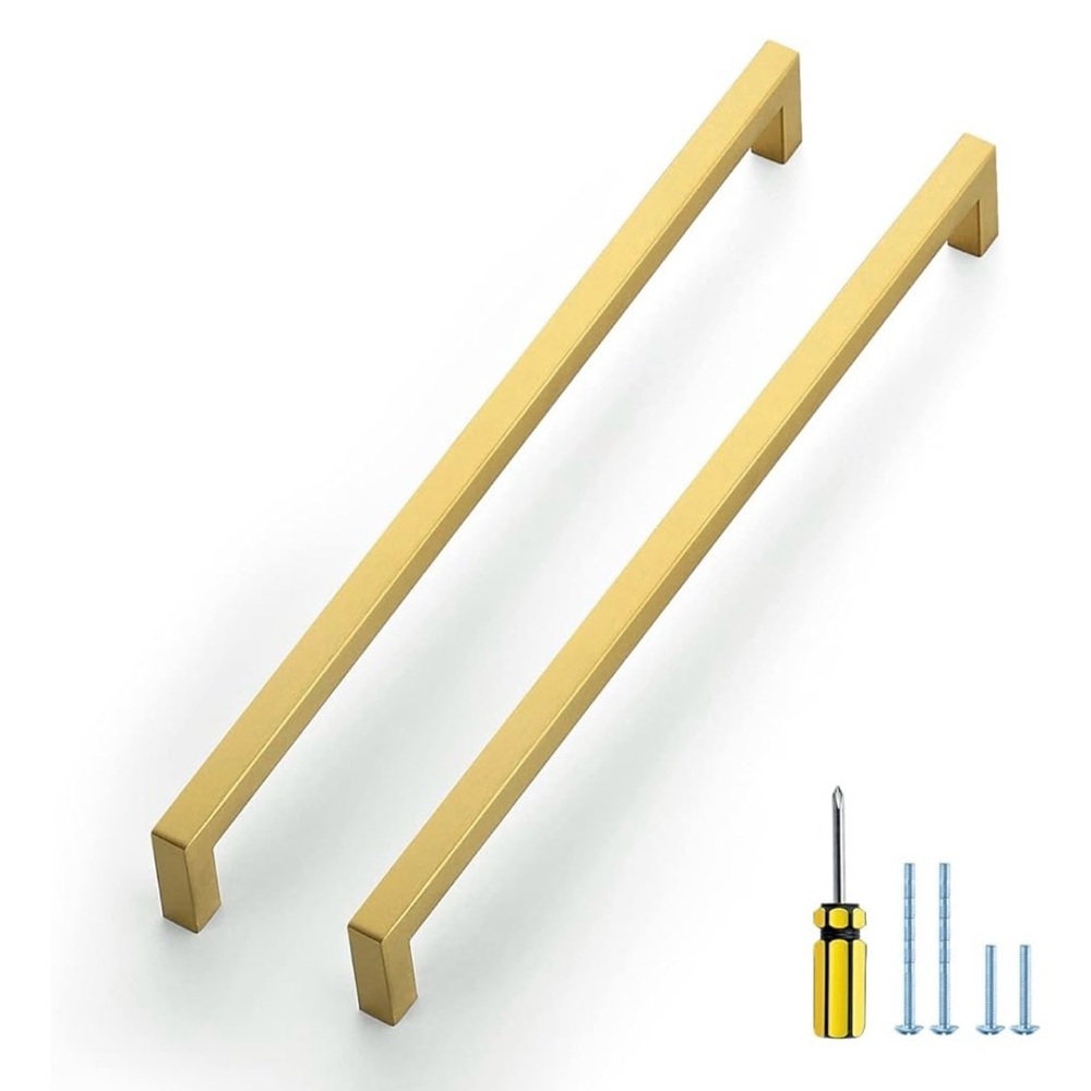 NEW Ravinte 15 Pack Gold Cabinet Pulls 12-3/5” Brushed Brass Handles Hardware